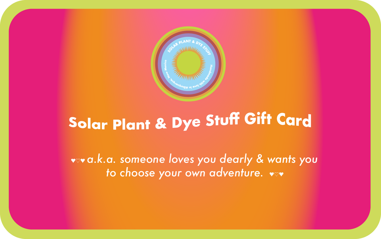 Solar Plant & Dye Stuff Gift Card